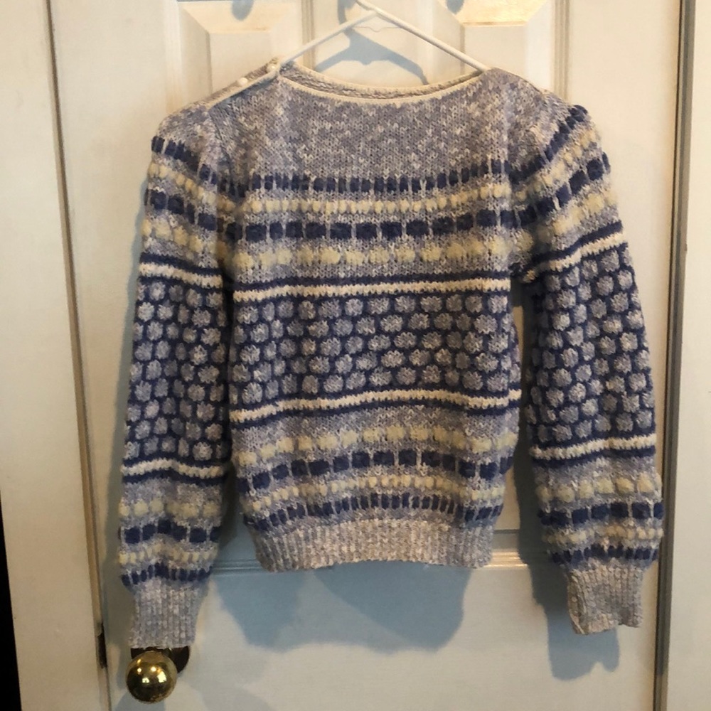 VINTAGE hand knit sweater with pearl details